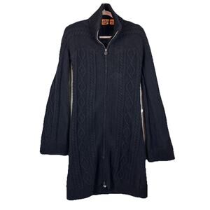 Tory Burch Womens Size Small Black Pure Merino Wool Long Sleeve Knit Dress
